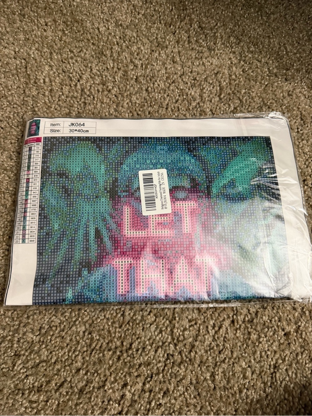 'Let That Shit Go' Colorful Buddha Diamond Art Canvas - Teal, Blue & Pink